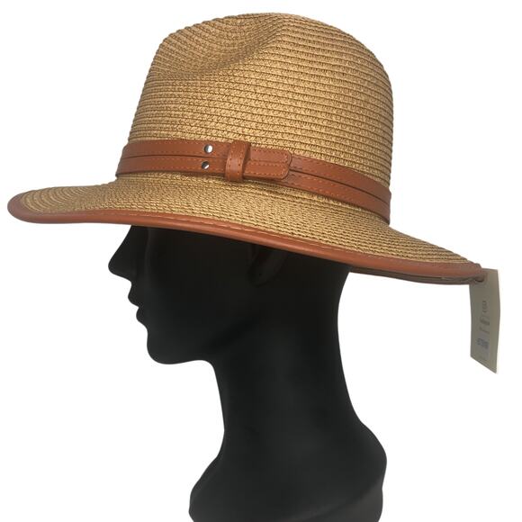 Riah Fashion Brown Straw Woven Fedora - Picture 6 of 9